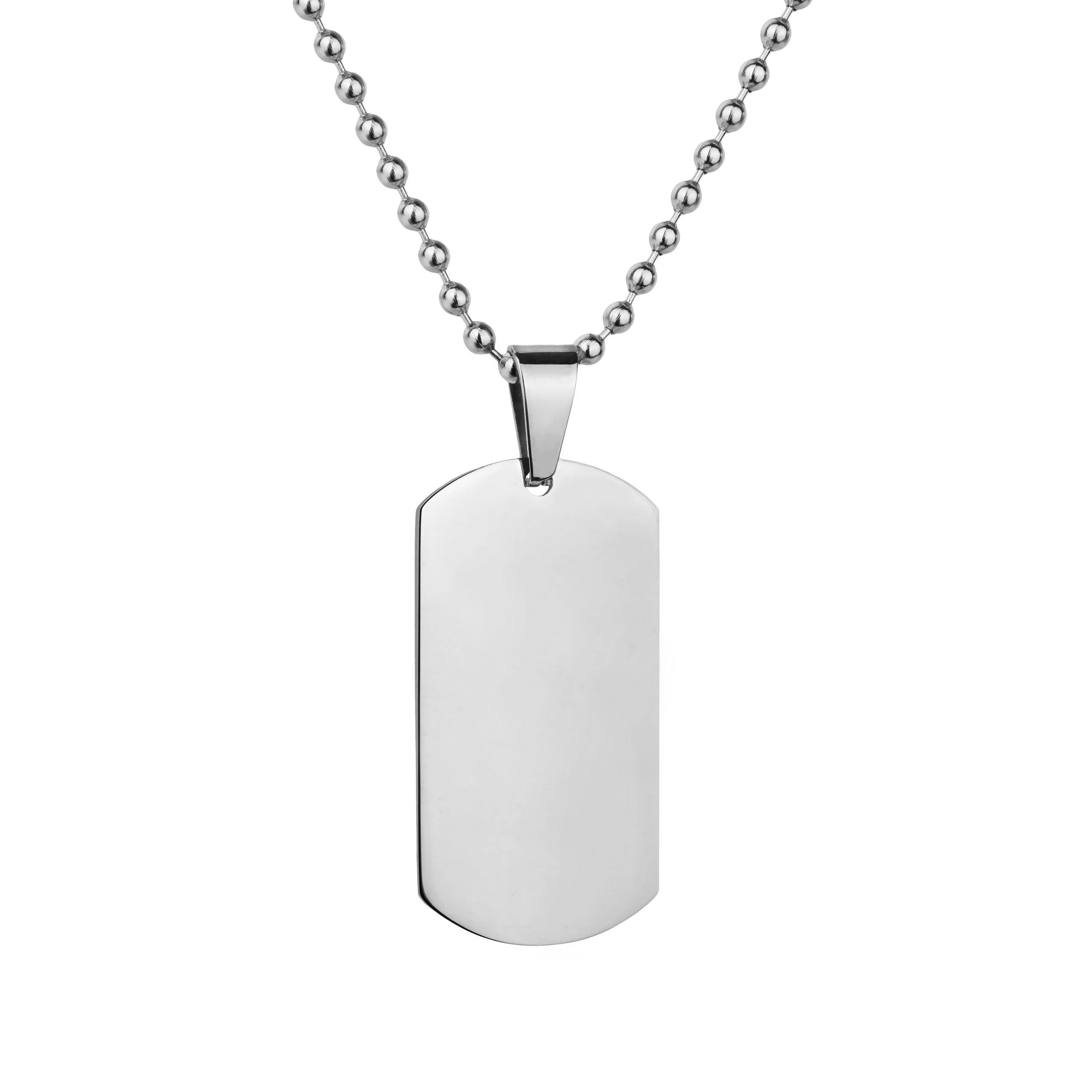 stainless steel mens dog tag necklace engraved necklace