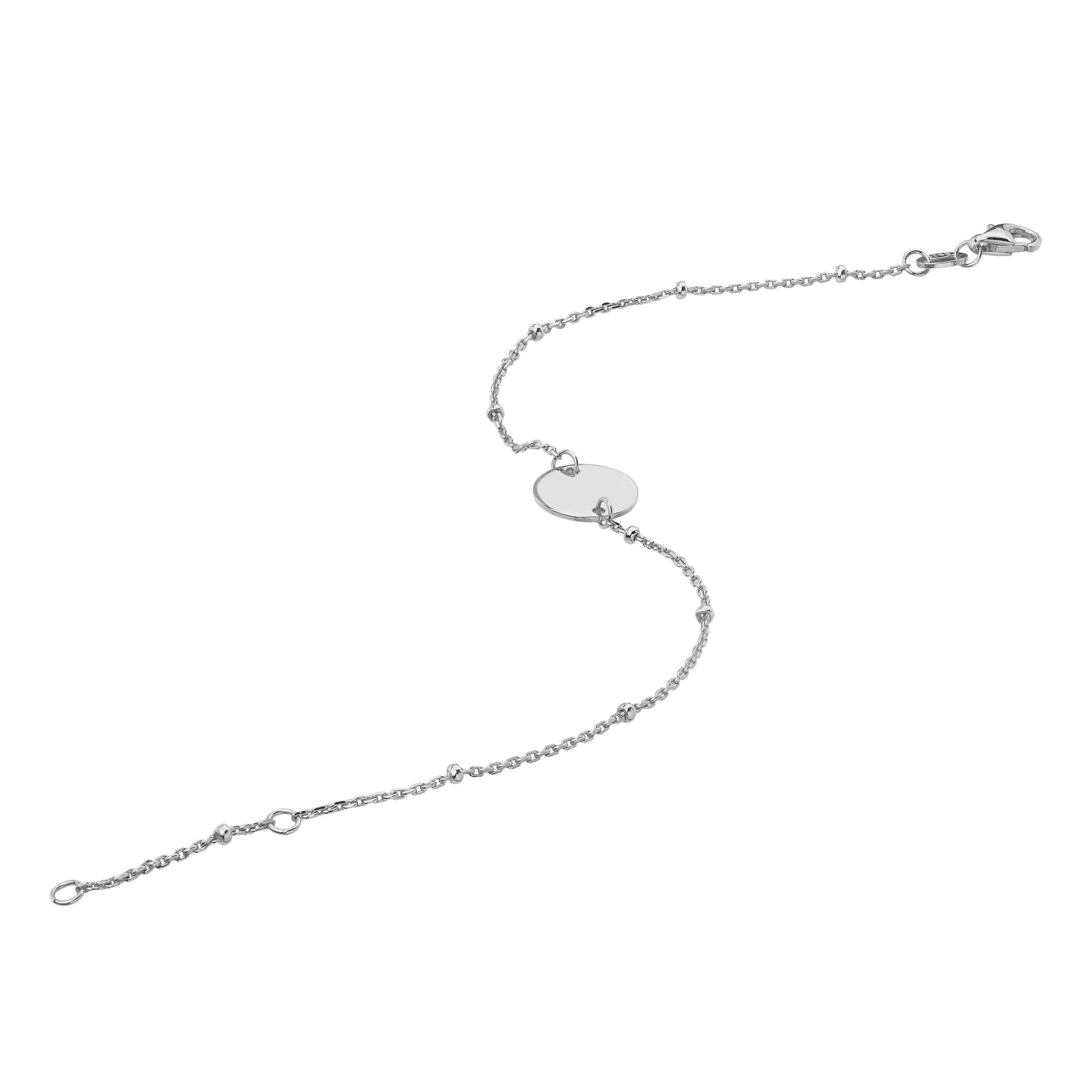 silver suspended disc bracelet