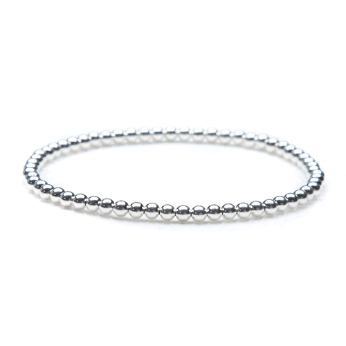3mm Sterling Silver Bead Bracelet