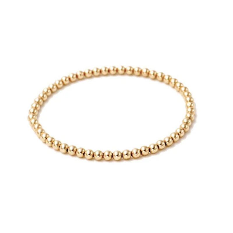 3mm gold bead stretch bracelet