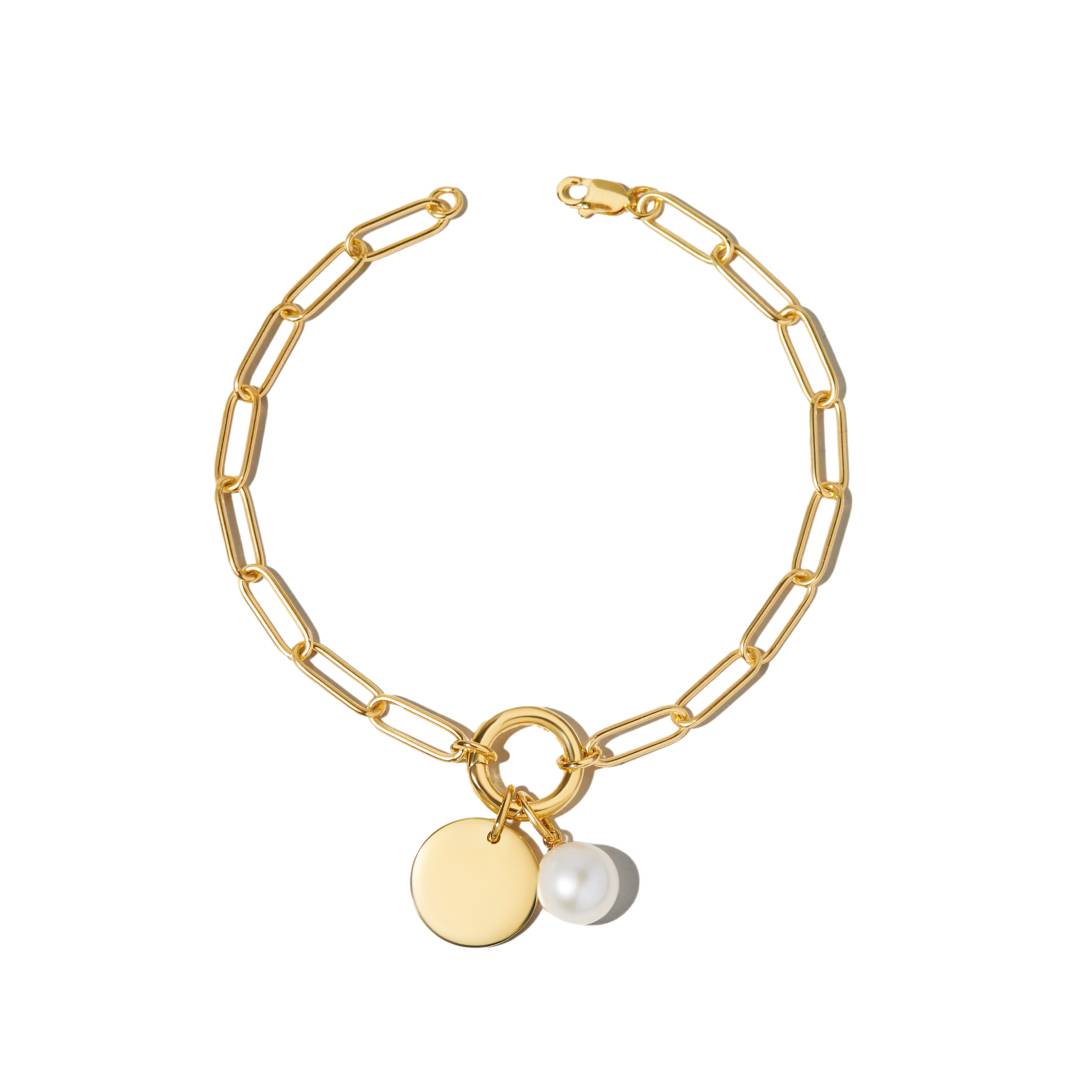 Paper Clip Chain Charm Bracelet