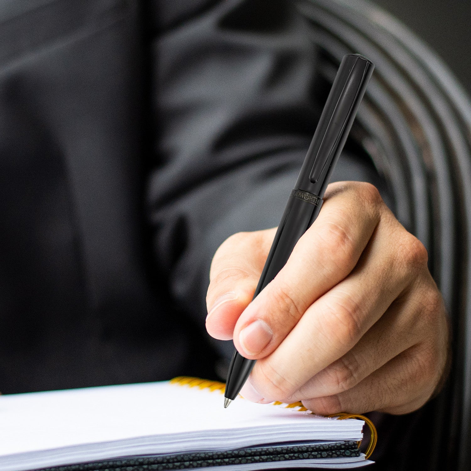 Personalised Black Lacquer Ballpoint Pen