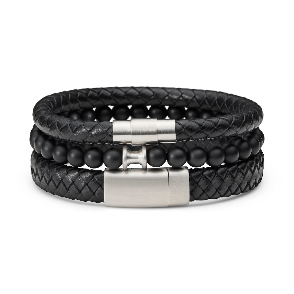 Leather Bracelet Stack โ Personalised Engraved in Australia