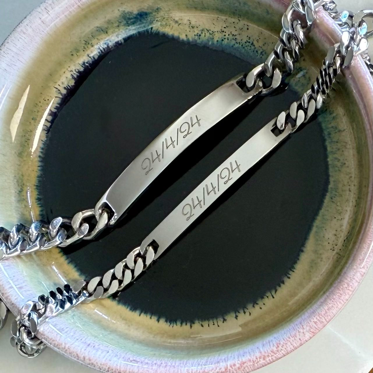 couples engraved bracelets add special date
