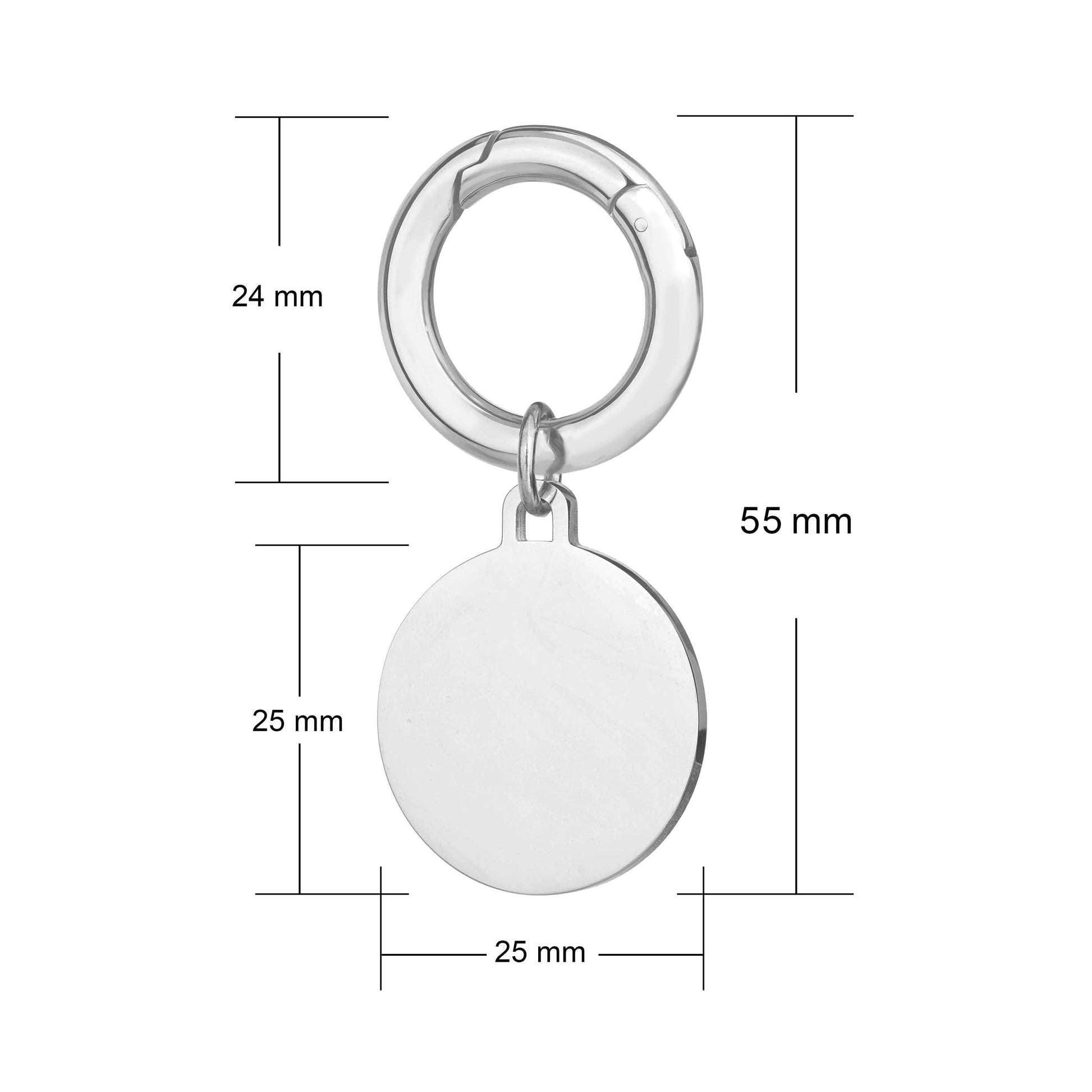 25mm wide pet id tag disc