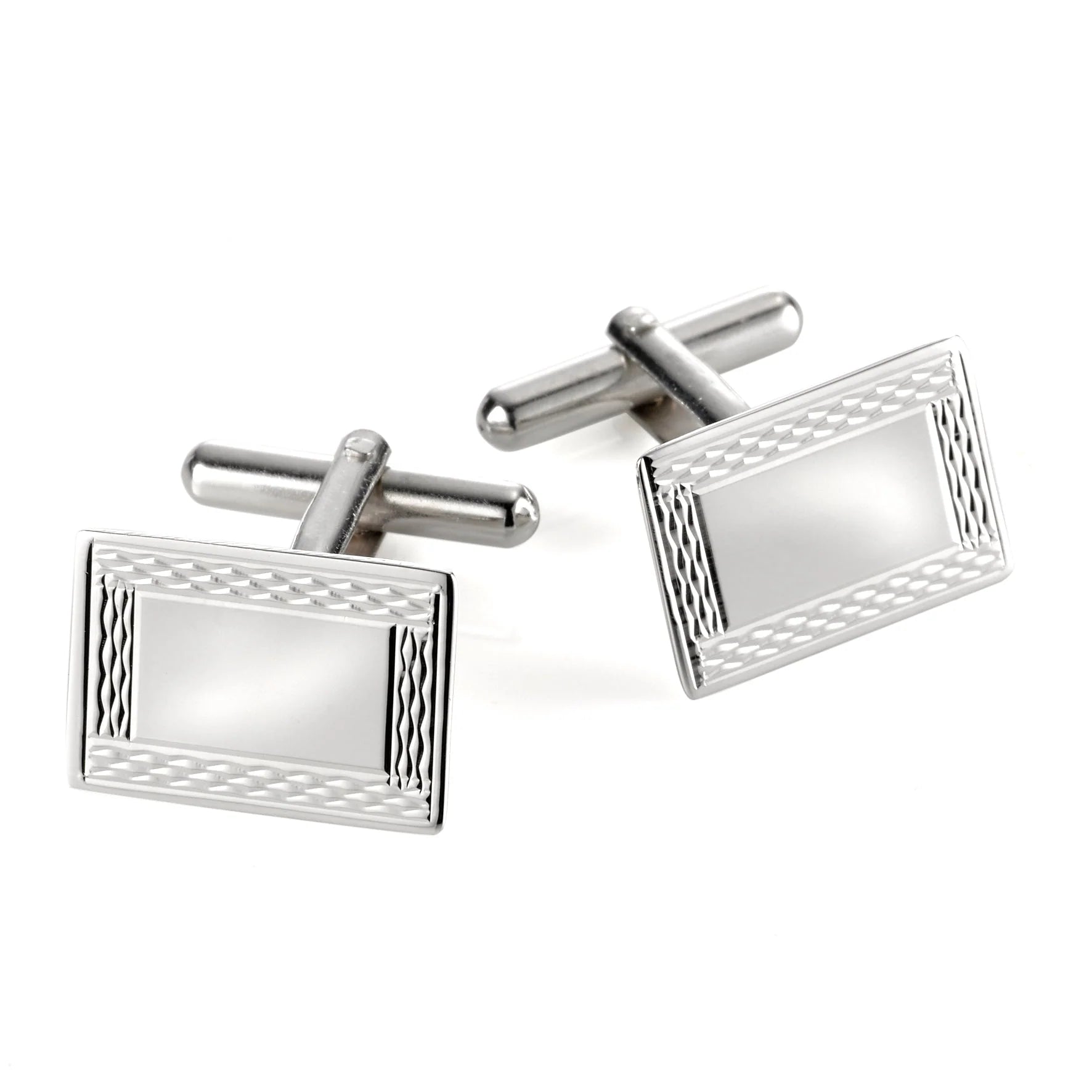 Rectangle Form outlets Cufflinks VHE Applied Gilt Monogram Sterling Silver