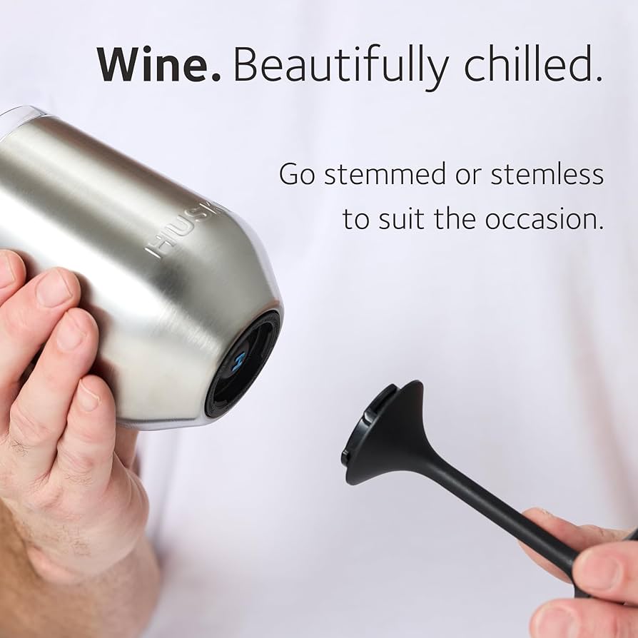 Engraved Huski Tumbler in use outdoors – ideal for BBQs or picnics with or without the stem
