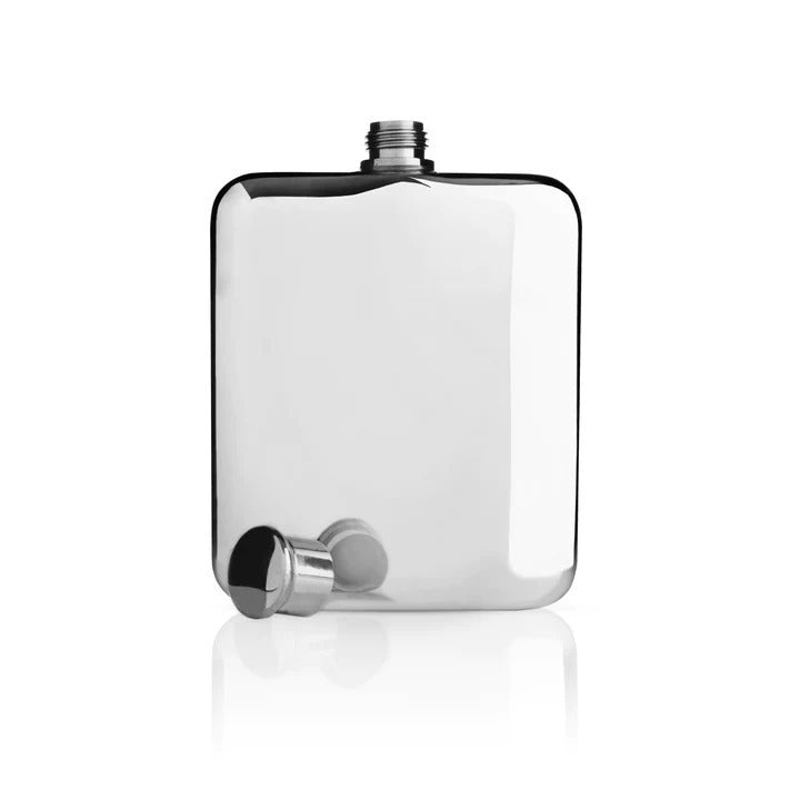Stylish custom engravable flask made from polished stainless steel, suitable for birthdays, anniversaries, and more