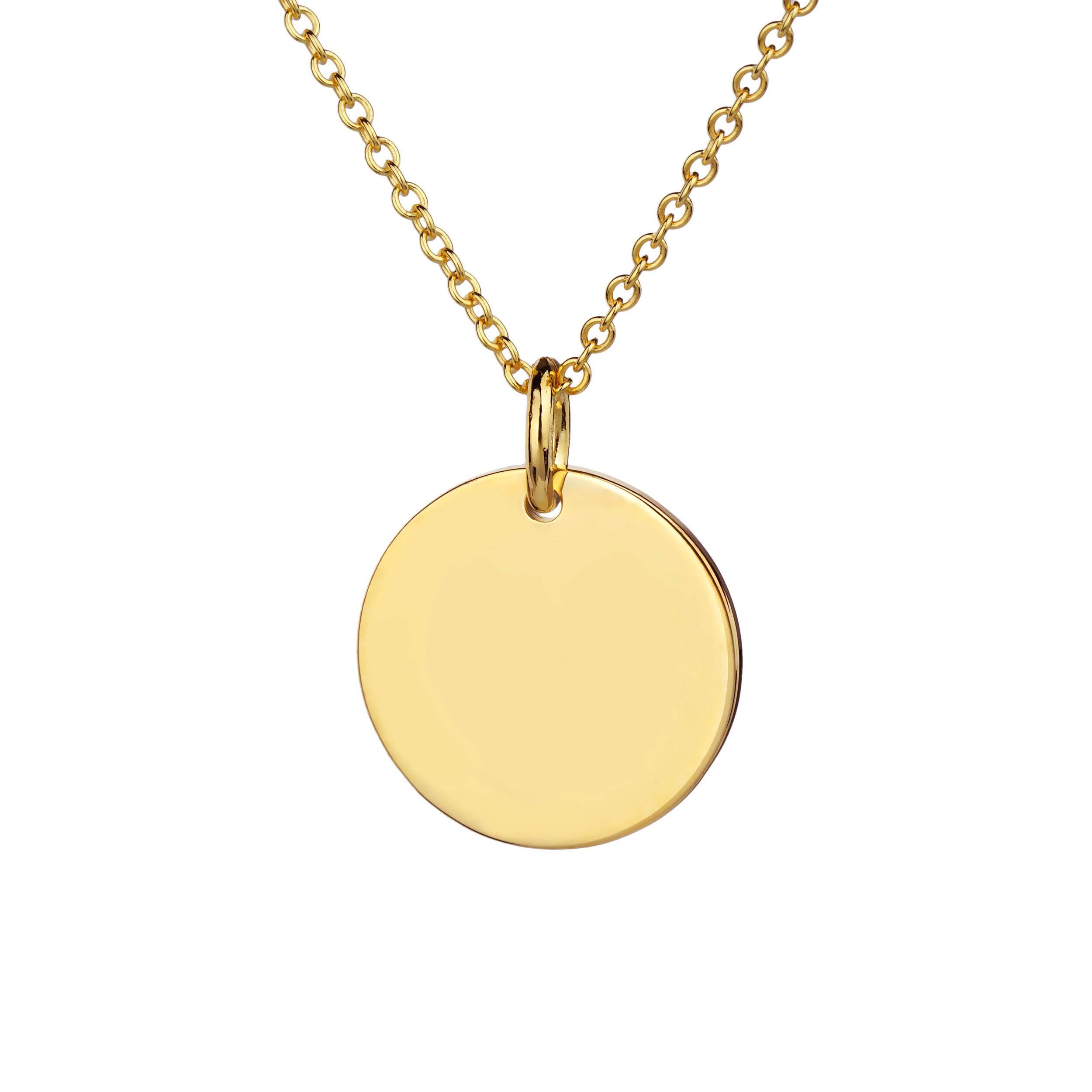 yellow gold disc necklace