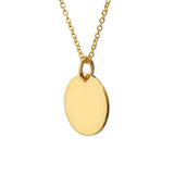 yellow gold disc necklace side profile