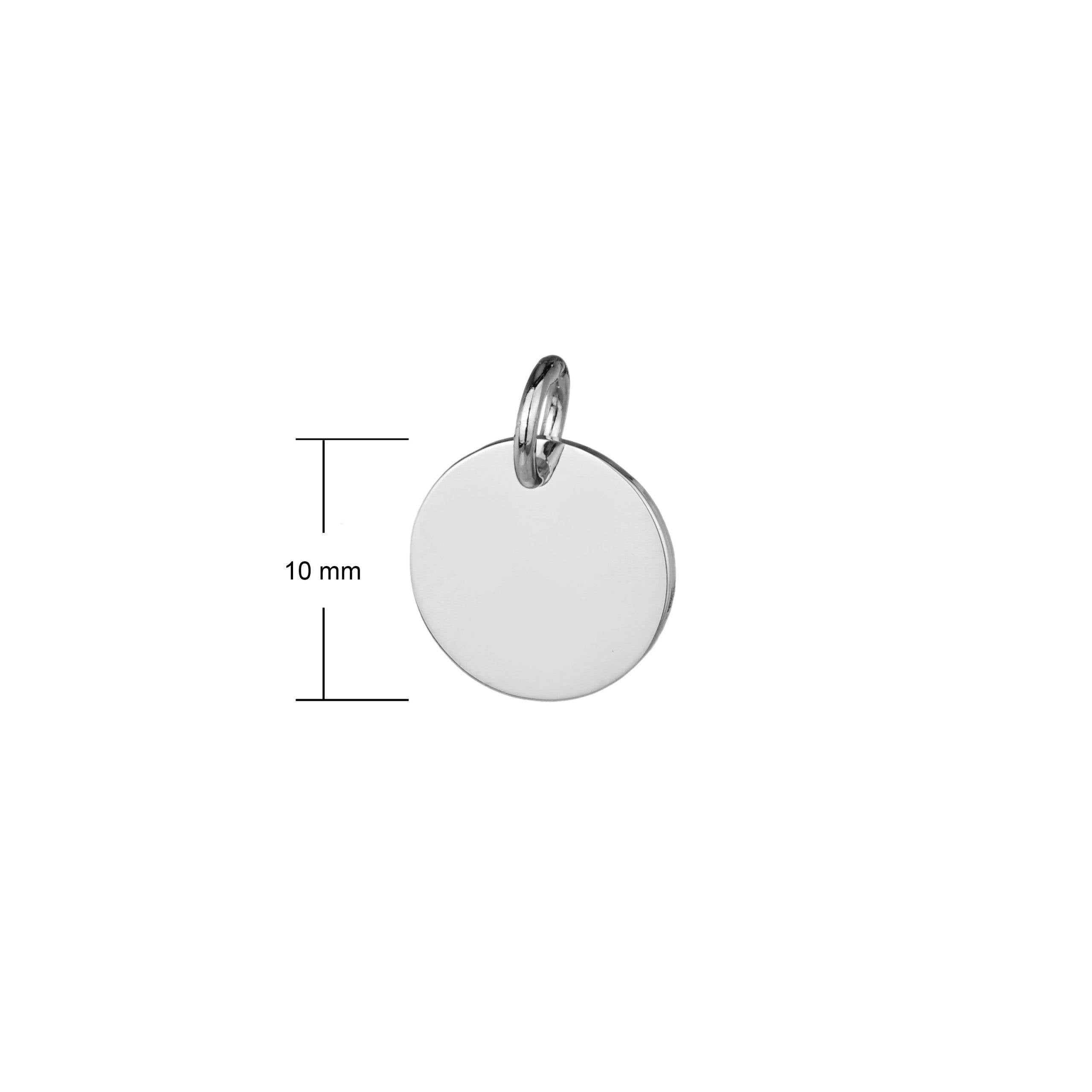 10mm mini disc pendant can be engraved with initials