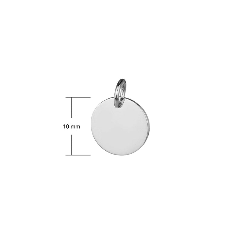 10mm mini disc pendant can be engraved with initials