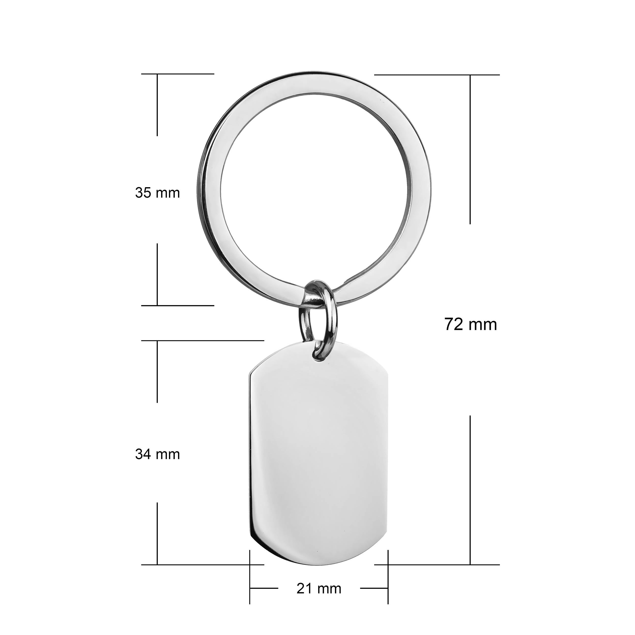 engraved steel dog tag keyring