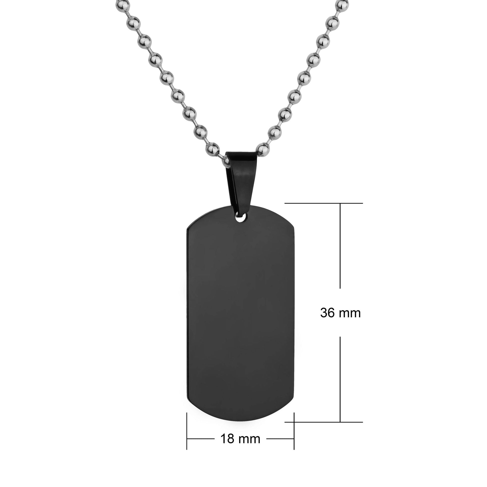 mens black steel dog tag necklace