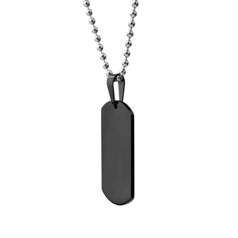 mens black steel dog tag necklace