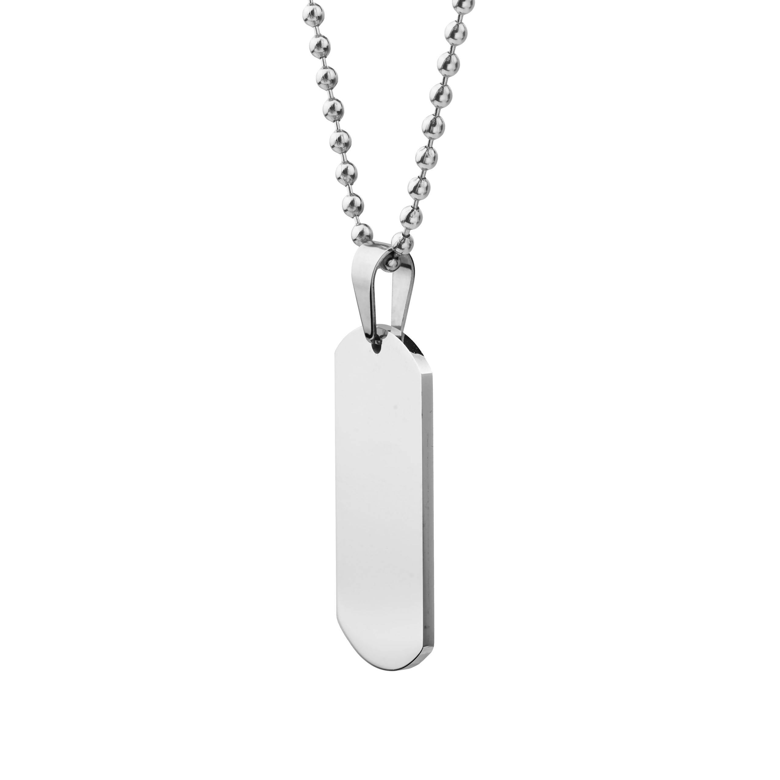 stainless steel mens dog tag necklace