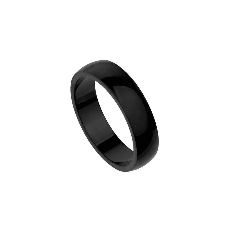 engraved mens black steel ring