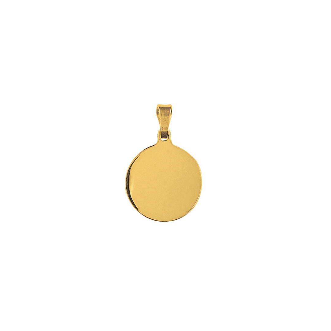 12mm 9ct solid gold disc pendant