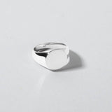 12mm round sterling silver signet ring