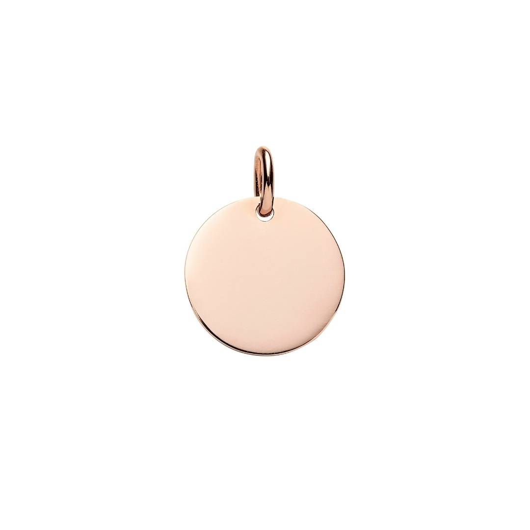 rose gold disc pendant engrave