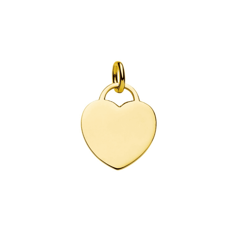 15mm gold heart tag pendant