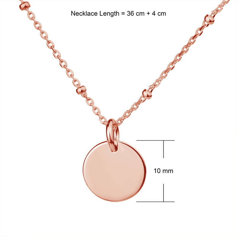 rose gold mini disc satellite necklace dimensions 10mm