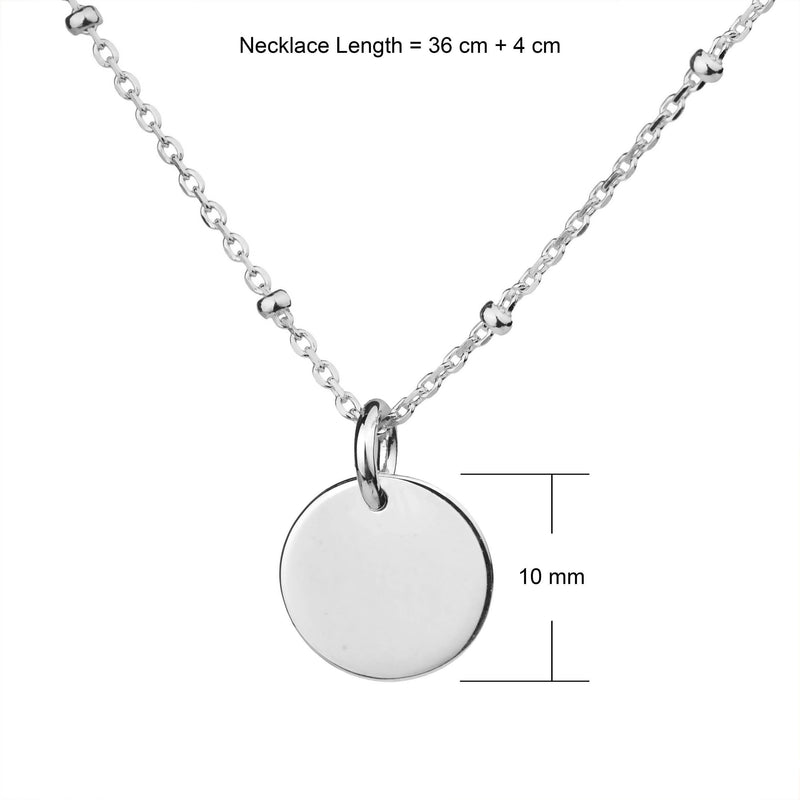 silver mini disc satellite necklace dimensions