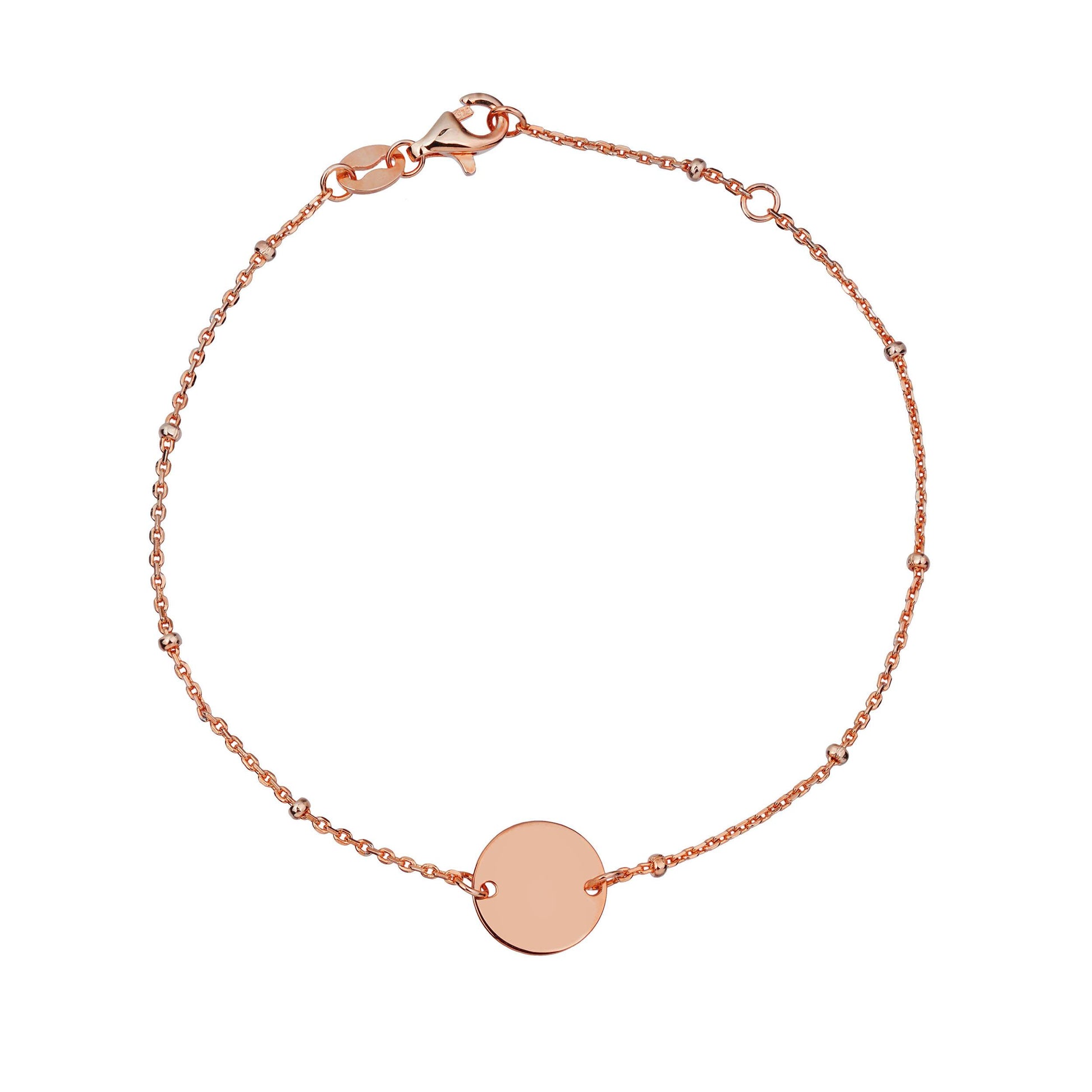 rose gold suspended disc bracelet