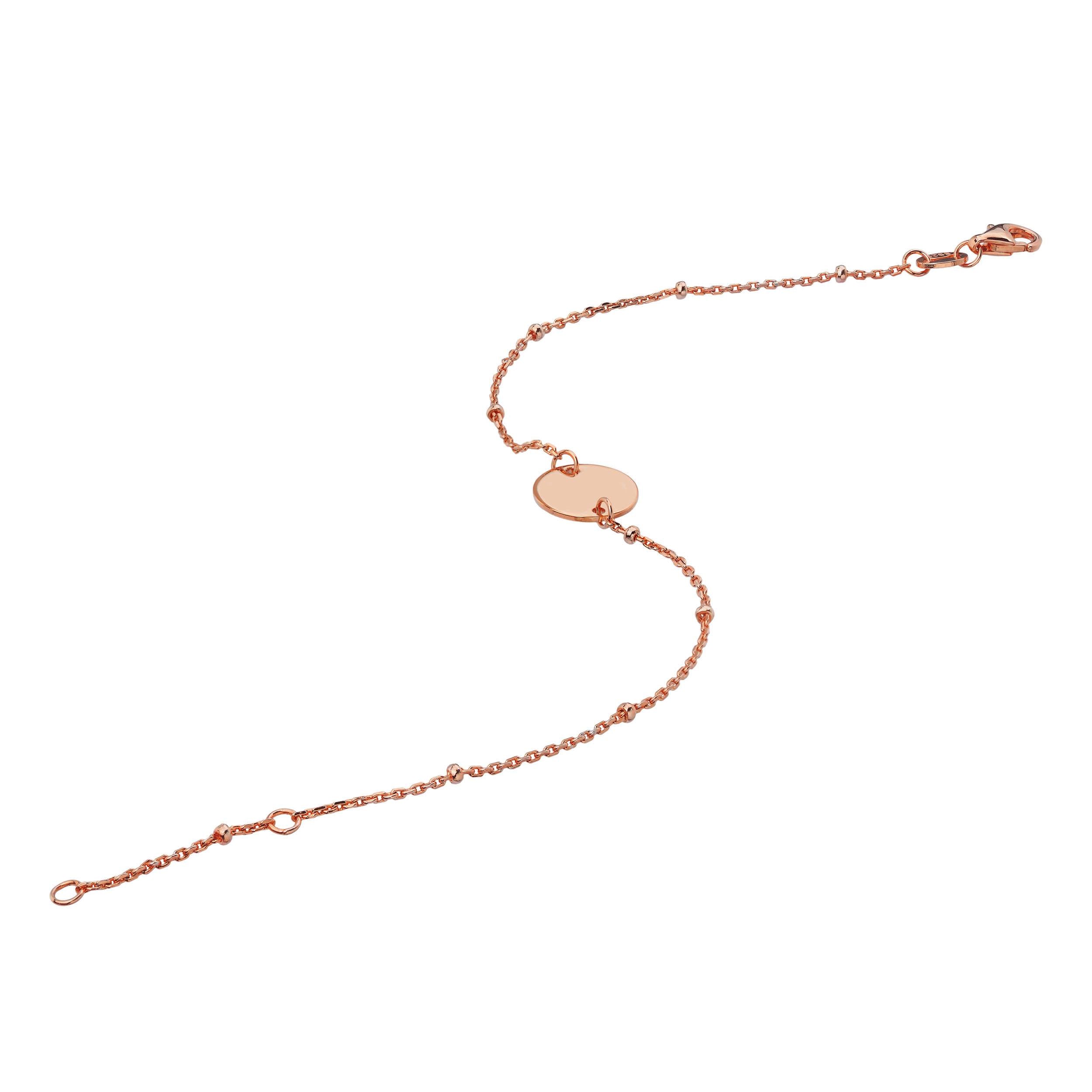 rose gold suspended disc bracelet