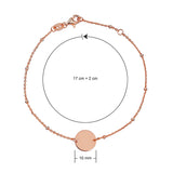 rose gold suspended disc bracelet dimensions