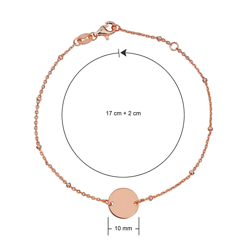 rose gold suspended disc bracelet dimensions