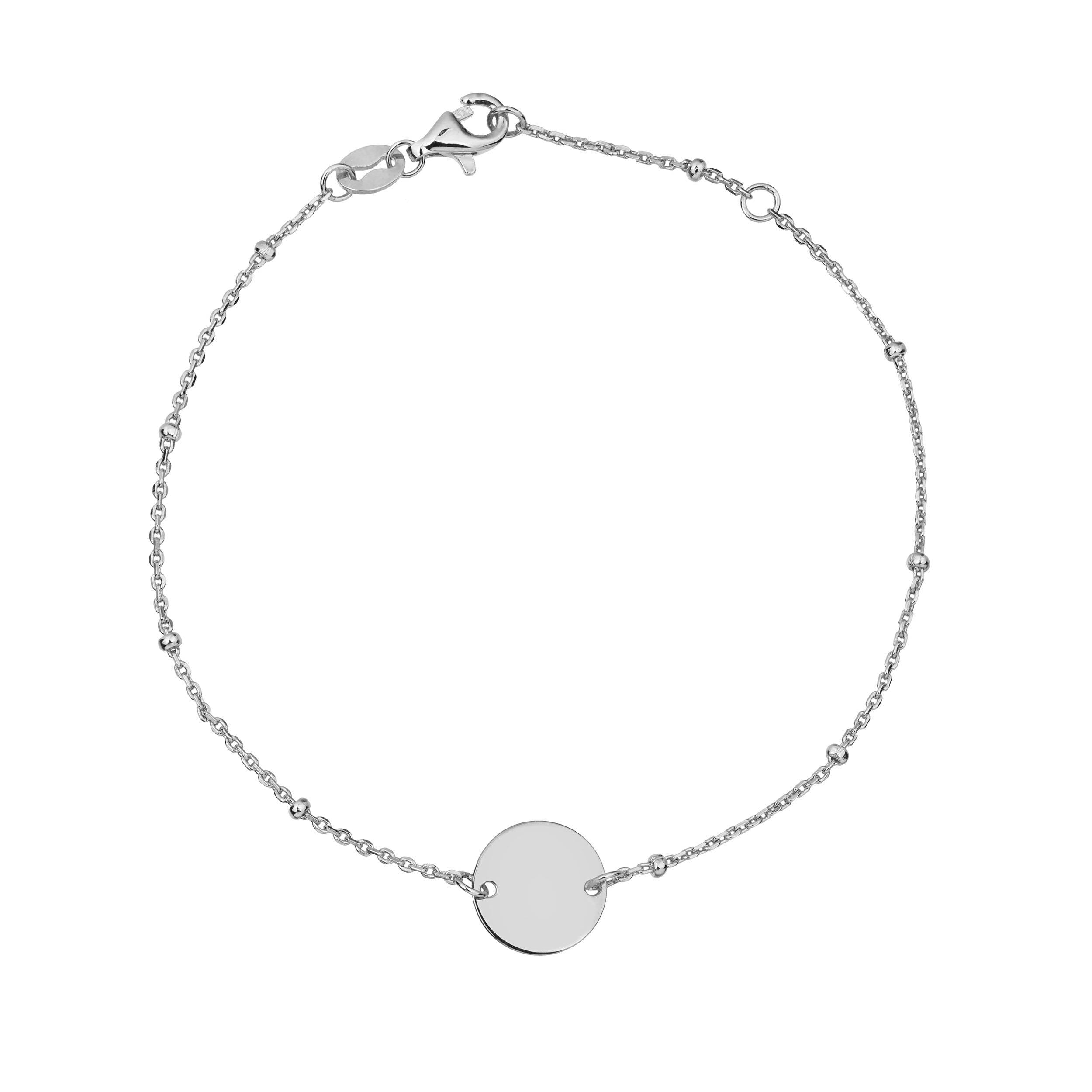silver suspended disc bracelet