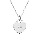 Engraved Heart Tag Pendant & Box Chain
