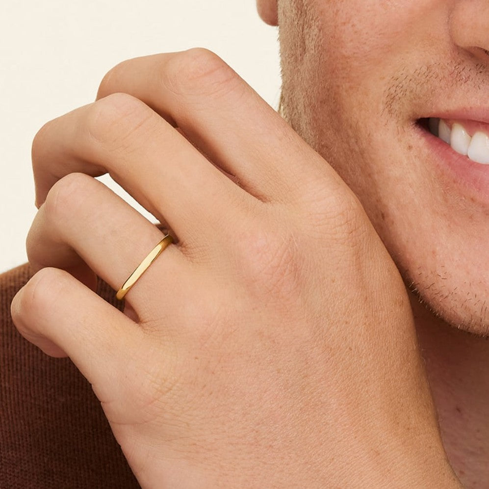 2mm round band ring for men and women