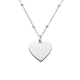 silver heart necklace with satellite chain