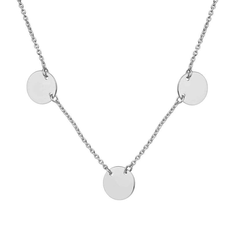 silver triple disc necklace can be engraved on each disk