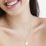 sterling silver lock necklace with ball chain