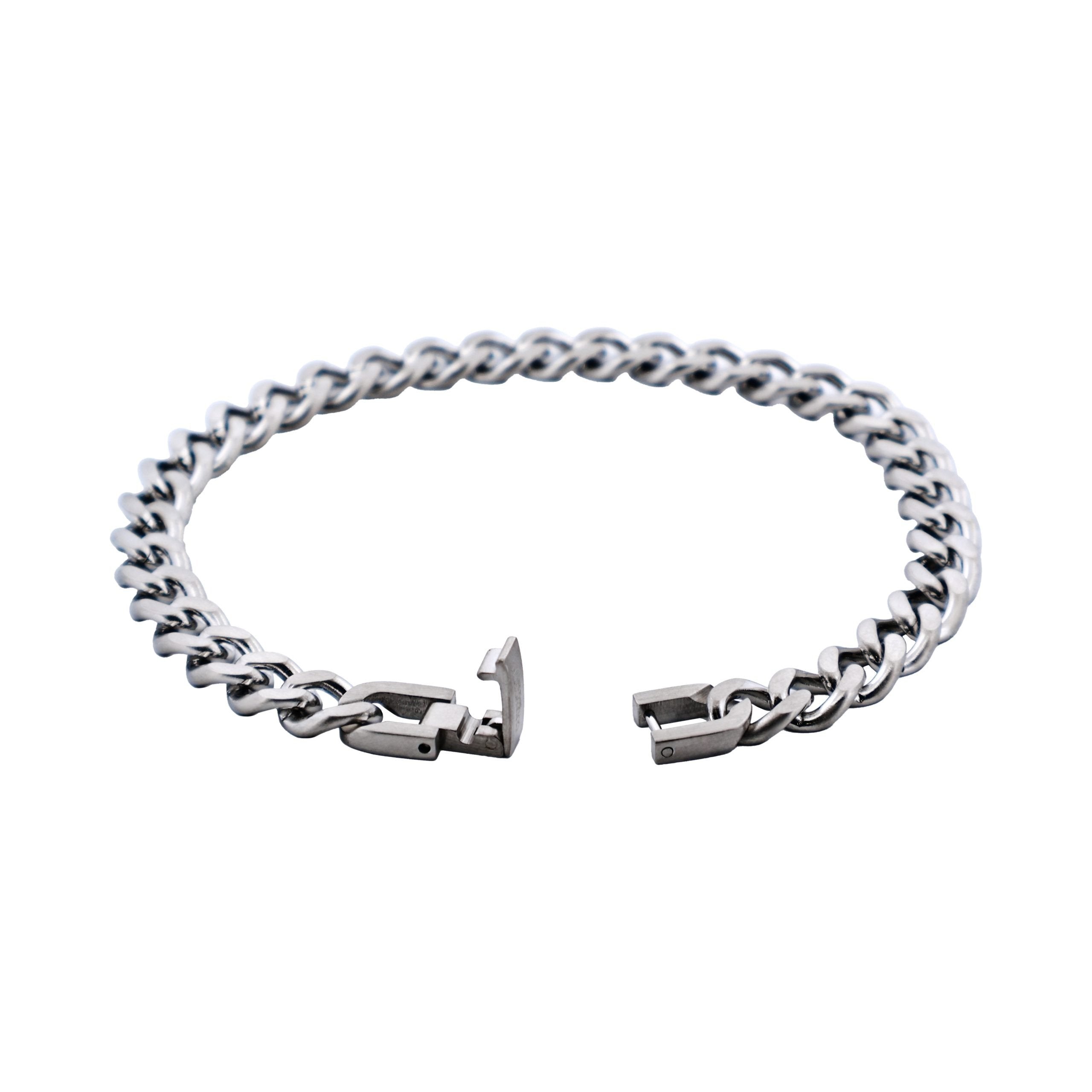 secure clasp on Cudworth stainless steel bracelet with polished finish