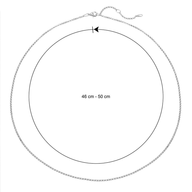 50cm rolo chain sterling silver round links