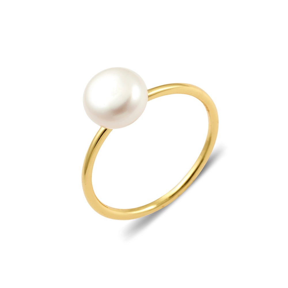 Fine Band Ring With 8MM Freshwater Pearl