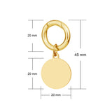 Engraved deluxe small gold disc pet tag dimensions 25 x 55mm