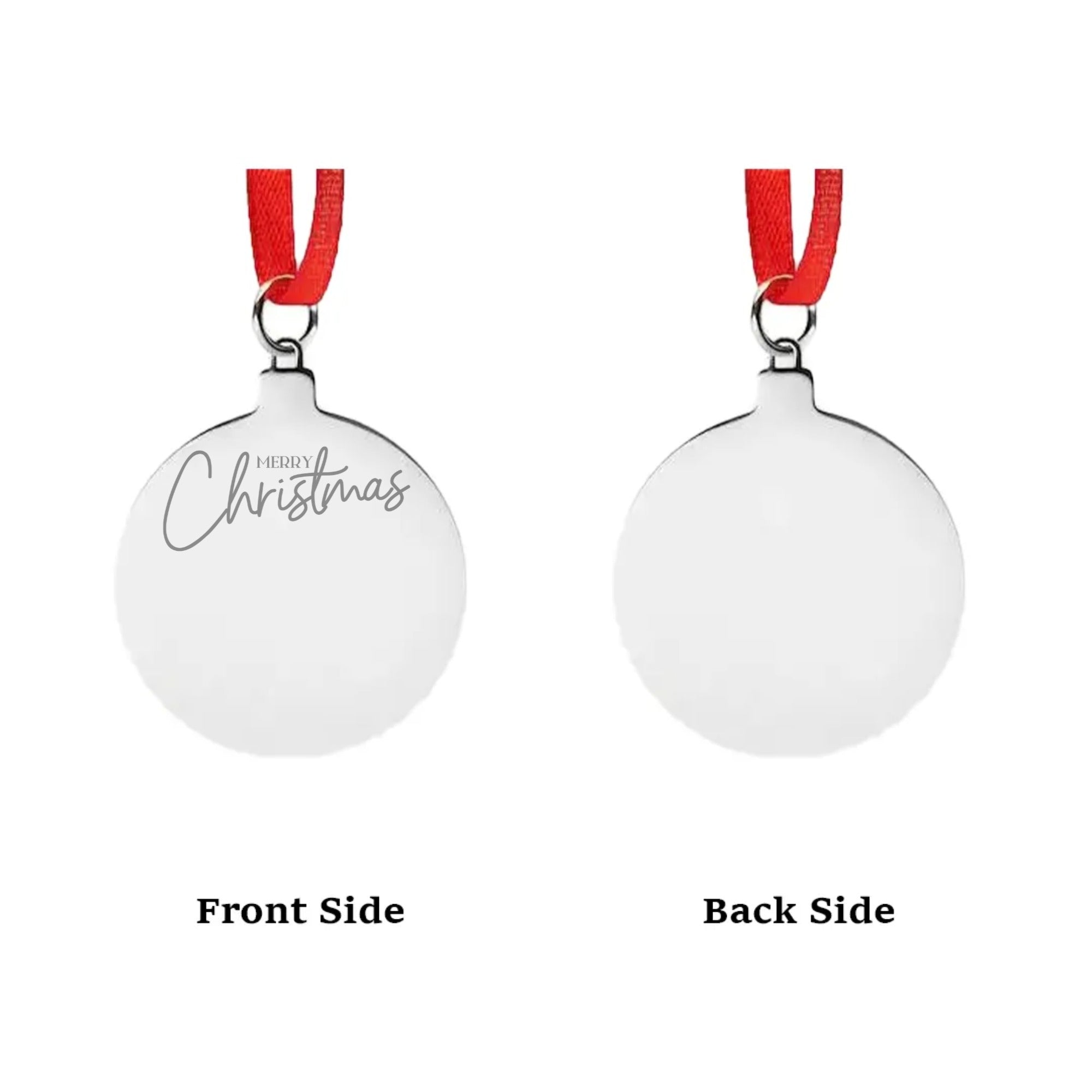 Engraved Silver Bauble Ornament
