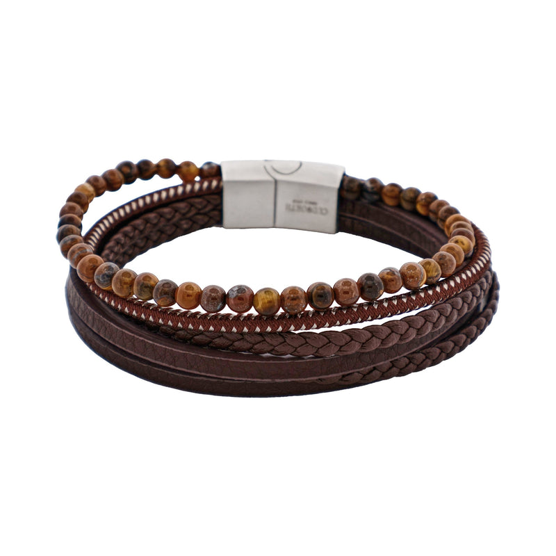 6 strand leather and bead bracelet 