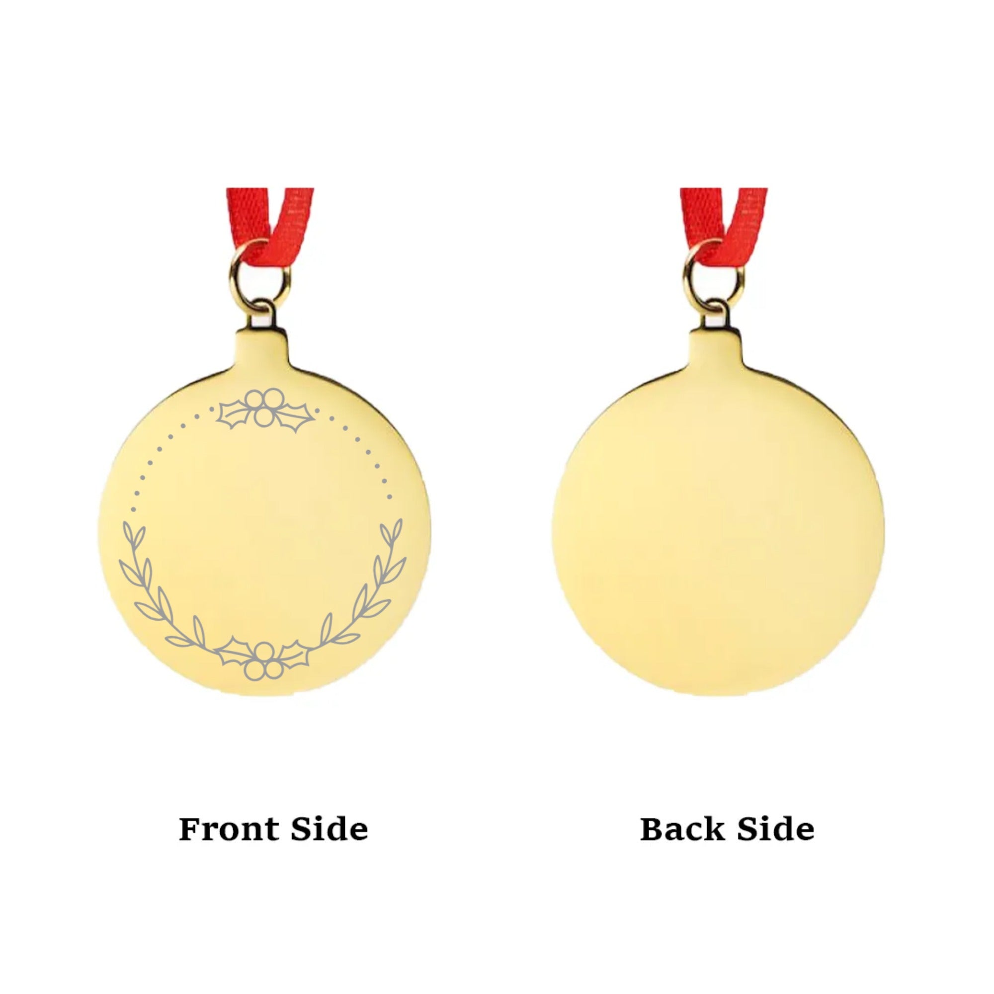Engraved Gold Bauble Ornament