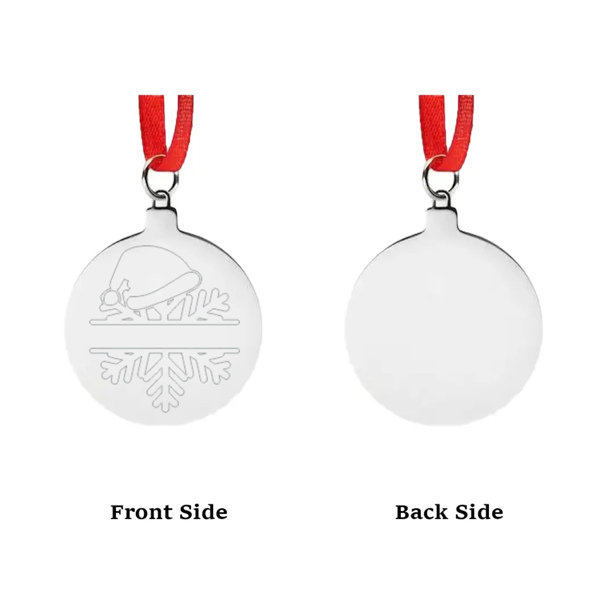 Engraved Silver Bauble Ornament