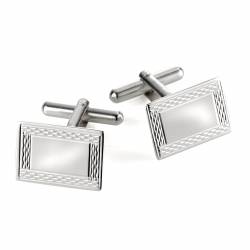 sterling silver rectangle cufflink