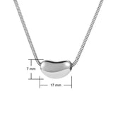 7 x 17mm bean shaed pebble pendant on foxtail chain