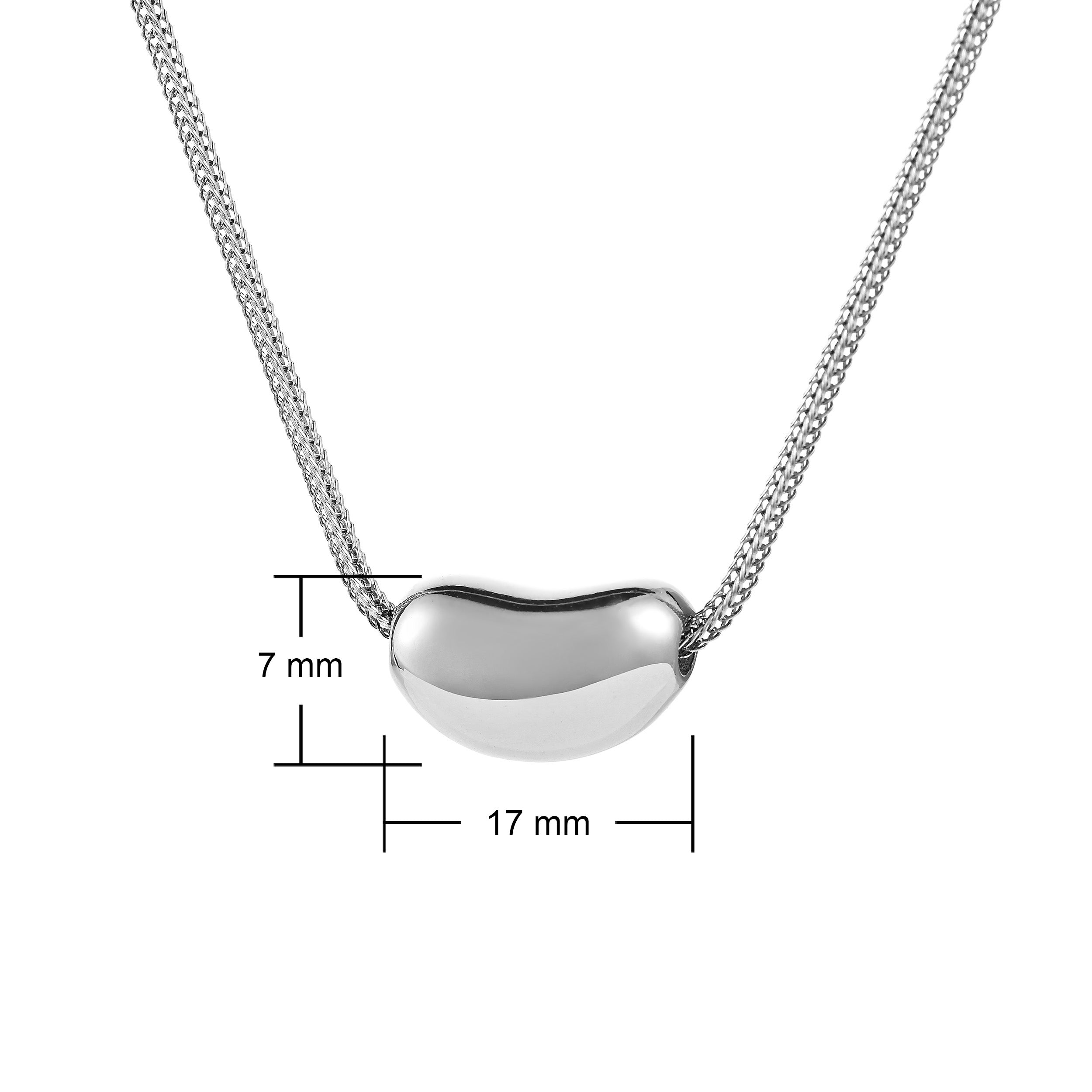7 x 17mm bean shaed pebble pendant on foxtail chain