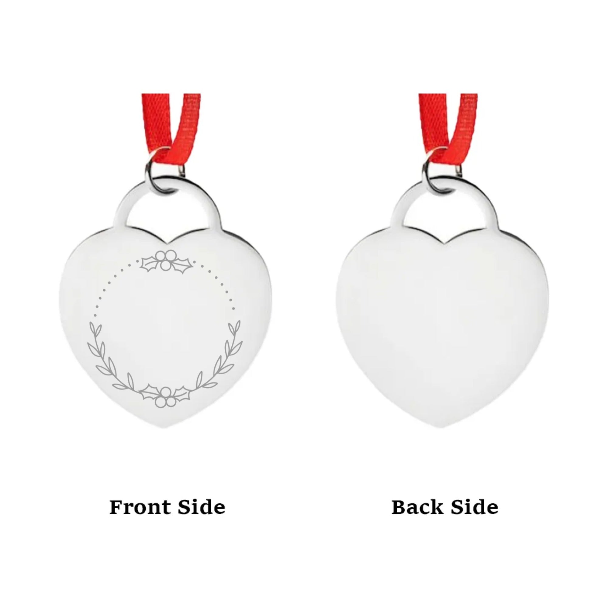 Engraved Silver Heart Ornament