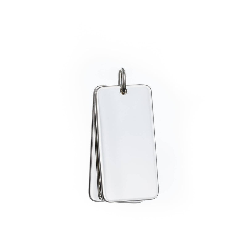 925 silver double dog tag pendants